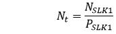 equation Nt=NSLK1 divided by PSLK1
