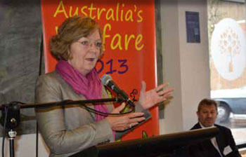 Senator Jan McLucas launching the report: Australia's welfare 2013